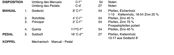 Disposition Creglingen