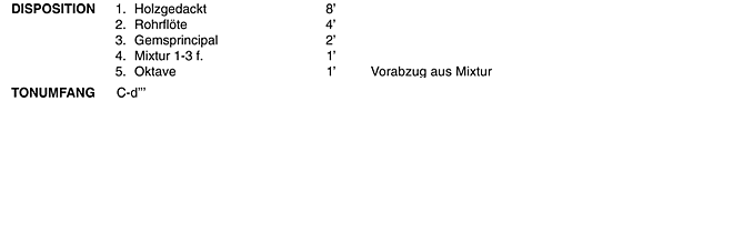 Disposition Truhenorgel Edelfingen Disposition Truhenorgel Edelfingen